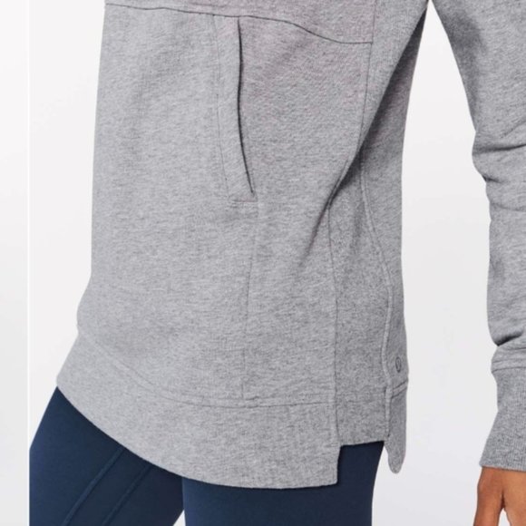 Lululemon Press Pause Pullover Heathered Medium Grey - Picture 3 of 12
